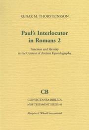 Cover of: Paul's Interlocutor in Romans 2: Function & Identity in the Context of Ancient Epistolography (Coniectanea Biblica New Testament Series, 40)