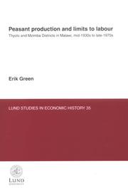 Cover of: Peasant Production & Limits to Labour by Erik Green