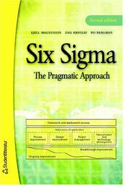 Cover of: Six Sigma  The Pragmatic Approach