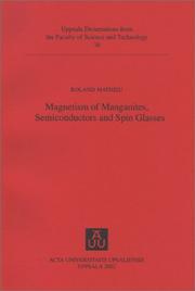 Cover of: Magnetism of Manganites, Semiconductors and Spin Glasses by Roland Mathieu, Roland Mathieu