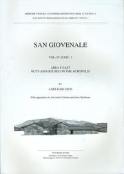 Cover of: San Giovenale: Area F Feast. Huts & Houses on the Acropolis (Acta Instituti Atheniensis Regni Sueciase)