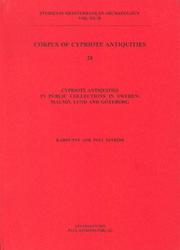 Cover of: Corpus of Cypriote Antiquities: Cypriote Antiquities in Public Collections in Sweden (Studies in Medieterranean Archaeology)