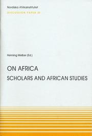 Cover of: On Africa: Scholars and African Studies (NAI Discussion Papers)