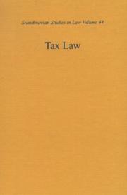 Cover of: Tax Law (Scandinavian Studies in Law) by Peter Wahlgren