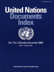 United Nations Documents Index, October-December 2004 by United Nations.