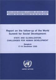 Cover of: Report on the Follow-Up of the World Summit on Social Development | United Nations.