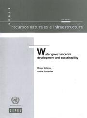 Cover of: Water Governance for Development and Sustainability (Recursos Naturales E Infraestructura) (Recursos Naturales E Infraestructura)