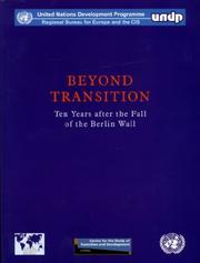 Cover of: Beyond Transition: Ten Years After the Fall of the Berlin Wall