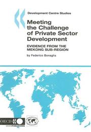 Cover of: Meeting the Challenge of Private Sector Development by Organisation for Economic Co-Operation a, Organisation for Economic Co-Operation a