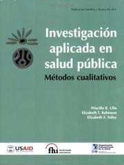 Cover of: Investigación aplicada en salud pública. Métodos cualitativos