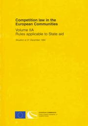 Cover of: Competition Law in the European Communities: Rules Applicable to State Aid