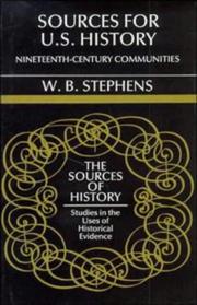 Cover of: Sources for U.S. history | W. B. Stephens