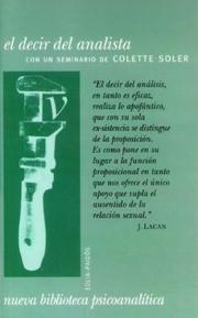Cover of: El Decir del Analista