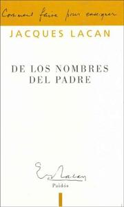 Cover of: de Los Nombres del Padre by Jacques Lacan