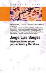 Cover of: Jorge Luis Borges: Intervenciones Sobre Pensamiento y Literatura (Coleccion Dramaturgos Argentinos Contemporaneos)