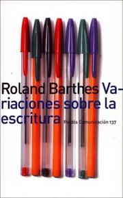 Cover of: Variaciones Sobre La Escritura