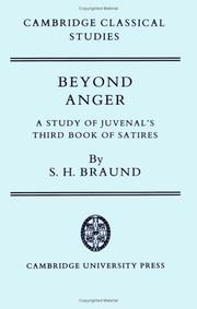 Cover of: Beyond anger: a study of Juvenal's third book of satires