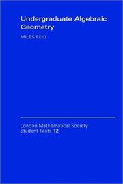 Cover of: Undergraduate algebraic geometry by Miles Reid