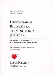 Cover of: Diccionario bilingüe de terminología jurídica: inglés-español, español-inglés