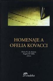 Cover of: Homenaje a Ofelia Kovacci by Elvira N. de Arnoux