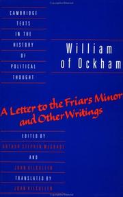 Cover of: A letter to the Friars Minor, and other writings