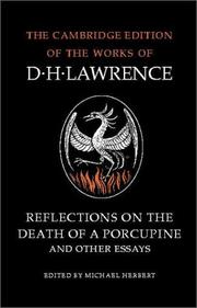 Cover of: Reflections on the death of a porcupine and other essays by David Herbert Lawrence