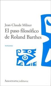 Cover of: El Paso Filosofico de Roland Barthes