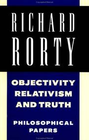 Cover of: Objectivity, Relativism, and Truth: Philosophical Papers (Philosophical Papers, Vol 1)