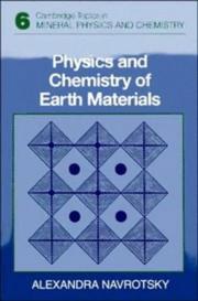 Cover of: Physics and chemistry of earth materials