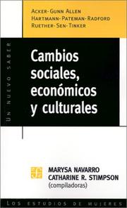 Cover of: Cambios Sociales, Economicos Y Culturales (Coleccion Nuevo Saber) by Marysa Navarro, Catherine R. Stimpson