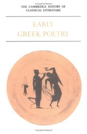 Cover of: Greek literature by edited by P.E. Easterling and B.M.W. Knox.