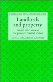 Cover of: Landlords and property by Allen, John