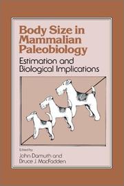 Cover of: Body Size in Mammalian Paleobiology: Estimation and Biological Implications