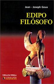Cover of: Edipo Filosofo by Jean-Joseph Goux