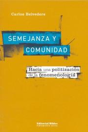 Cover of: Semejanza y Comunidad