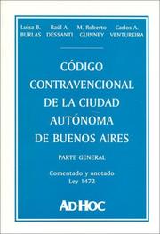 Cover of: Codigo Contravencional de La Ciudad Autonoma de Buenos Aires
