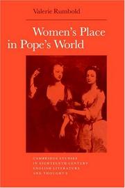 Cover of: Women's place in Pope's world by Valerie Rumbold