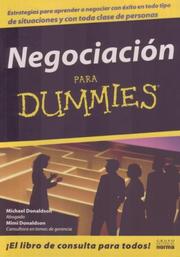 Cover of: Negociacion Para Dummies/ Negotiating for Dummies (Para Dummies)