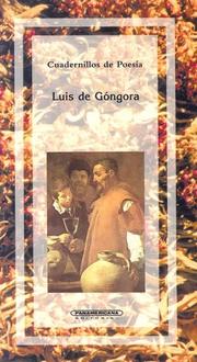 Cover of: Luis de Gongora (Cuadernillos de Poesia)