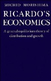 Cover of: Ricardo's economics by Morishima, Michio