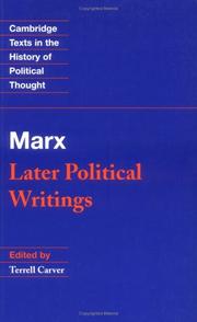 Cover of: Marx: later political writings