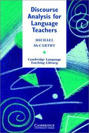 Discourse analysis for language teachers by McCarthy, Michael