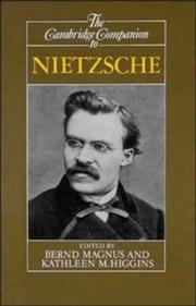 Cover of: The Cambridge companion to Nietzsche by edited by Bernd Magnus, Kathleen M. Higgins.