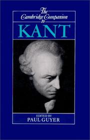 Cover of: The Cambridge companion to Kant by edited by Paul Guyer.