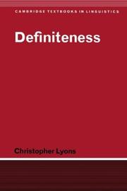 Cover of: Definiteness by Christopher Lyons