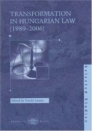 Cover of: Transformation in Hungarian Law 1989-2006 | Lamm, Vanda.