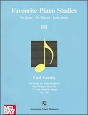 Cover of: Savorite Piano Studies by Carl Czerny