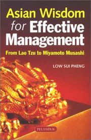 Cover of: Asian Wisdom for Effective Management: From Lao Tzu to Miyamoto Musashi