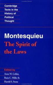 Cover of: The spirit of the laws by Charles-Louis de Secondat baron de La Brède et de Montesquieu