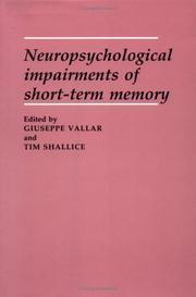 Cover of: Neuropsychological impairments of short-term memory by edited by Giuseppe Vallar and Tim Shallice.
